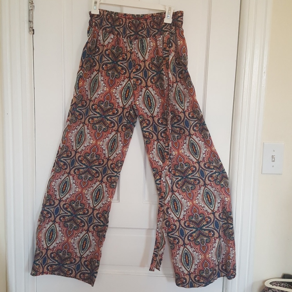 Boho Hippie Wide Leg Festival Pants